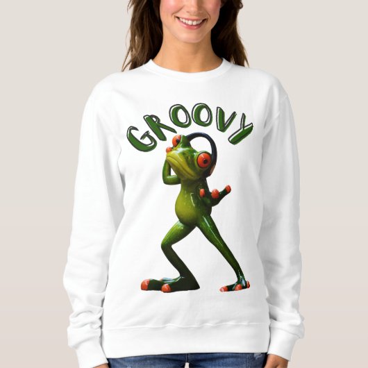 Groovy Green Frog Trui (Voorkant)