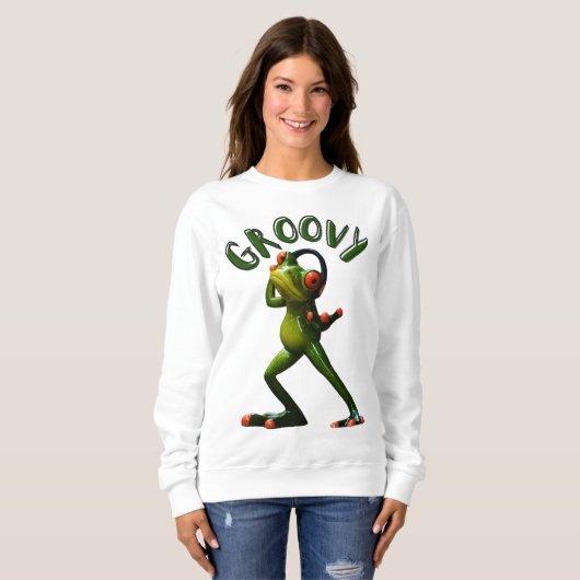 Groovy Green Frog Trui (Voorkant volledig)