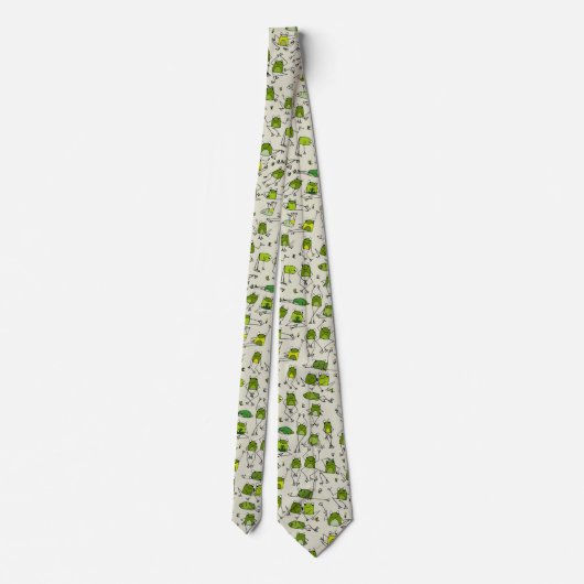 Groovy Green Frogs Hoppin Stick Frog Ribbit Stropdas (Achterkant)