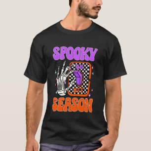 Groovy Griezelig Seizoen Skelet Hand & Licht Schak T-shirt