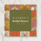 Groovy Groen Bloemen Vrijgezellenfeest Custom Bedankjes Labels (Achterkant)