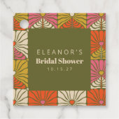 Groovy Groen Bloemen Vrijgezellenfeest Custom Bedankjes Labels (Voorkant)