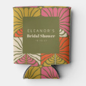 Groovy  Groen Bloemen Vrijgezellenfeest Custom Blikjeskoeler (Voorkant)