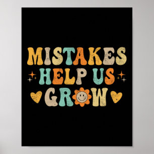 Groovy Growth Mindset Positieve Retro Teachers Ter Poster