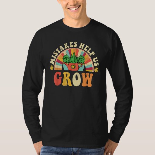 Groovy Growth Mindset Positive Retro Teachers Back T-shirt (Voorkant)