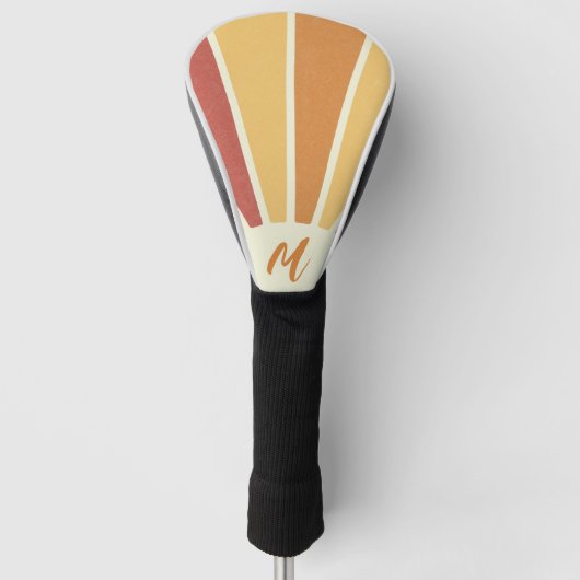 Groovy grunge retro stijl zonneschijn ontwerp golfheadcover (Voorkant)