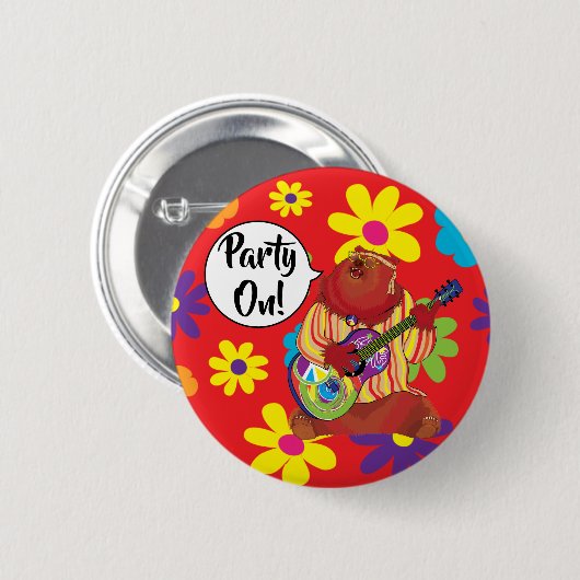 Groovy Guitar Beer Button (Voorkant /achterkant)