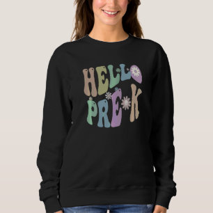 Groovy Hallo Prek Leraar Paars Pre K Retro Trui