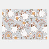 Groovy Halloween Boo Ghost Grappig Retro Patroon Inpakpapier Vel (Voorkant 3)