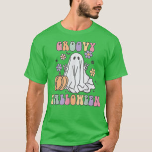 Groovy Halloween Ghost 60s 70s Costume Groovy Spoo T-shirt