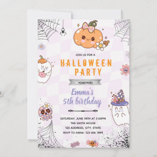 Groovy Halloween party uitnodiging
