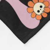 Groovy Halloween Trick of Teach Retro Floral Ghost Fleece Deken (Hoek)