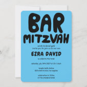 Groovy Handlettering Custom BAR Mitzvah Bold Stars Kaart (Voorkant)