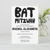Groovy Handlettering Custom Bat Mitzvah Bold Stars Kaart (Staand voorkant)