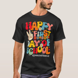 Groovy Happy eerste dag van de school Bewaarder T-shirt