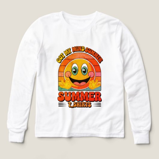 Groovy Happy Face T-shirt – Summer Vibes & Sunshin (Voorkant)