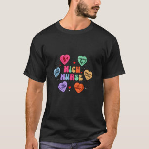 Groovy Hart Snoep NICU Verpleegkundige Valentijnsd T-shirt