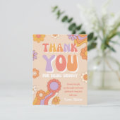 Groovy - Hartelijk dank - Kaart | Retro bedankt ka (Staand voorkant)