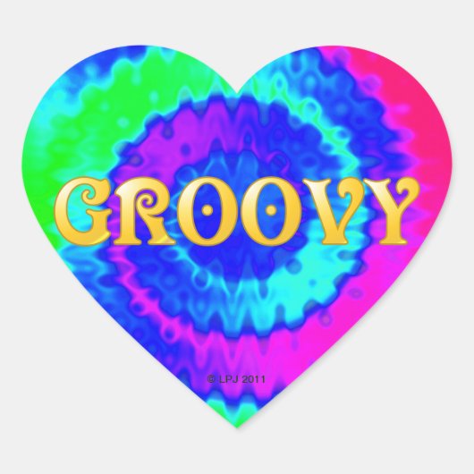 Groovy Heart-Stickers Hart Sticker (Voorkant)