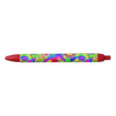 Groovy Hearts Bloemen Zwarte Inkt Pen (Voorkant)