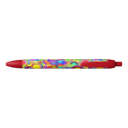 Groovy Hearts Bloemen Zwarte Inkt Pen (Achterkant)