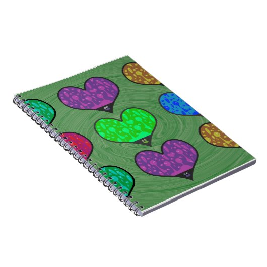 Groovy Hearts van Lava Notitieboek (Rechterzijde)