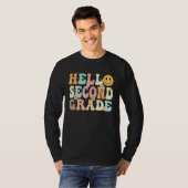 Groovy Hello 2nd Second Grade Back To School Teach T-shirt (Voorkant volledig)