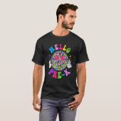 Groovy Hello Pre K Vibes Retro Teachers Kids Back  T-shirt (Voorkant volledig)