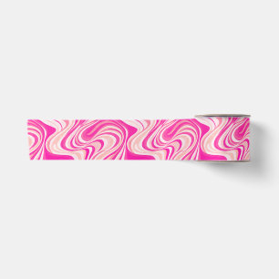 Groovy hete roze golven, roze marmeren wervelingen lint
