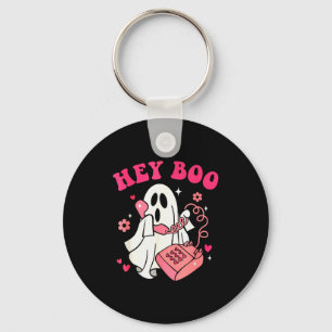 Groovy Hey Boo Schattig spook Grappig Halloween He Sleutelhanger