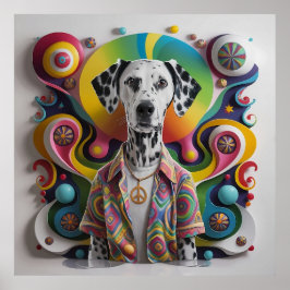 Groovy Hippie 60s Dalmatiër Poster