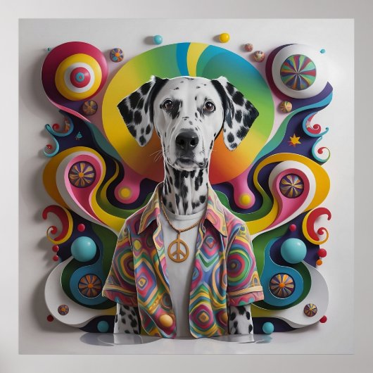 Groovy Hippie 60s Dalmatiër Poster (Voorkant)