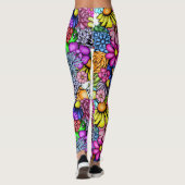 Groovy Hippie Flowers Leggings (Achterkant)
