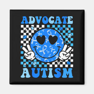 Groovy Hippie Glimlach Voorstander Autisme Bewustz Magneet