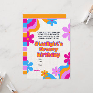 Groovy Hippie Liefde Vrede en Liefde Feest Kaart
