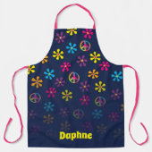 Groovy Hippie Peace and Flower Shower Custom Name Schort (Voorkant)