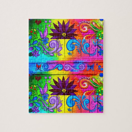 groovy hippie puzzel legpuzzel (Verticaal)
