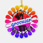 Groovy hippie regenboog bakken kerst ornament (Voorkant)