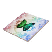 Groovy Hippie regenboogboho blauwgroen groene vlin Tegeltje (Zijkant)