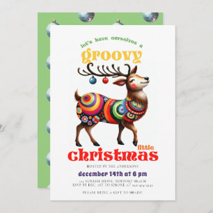 Groovy Hippie Rendier Disco Grappig Kerstfeest Kaart