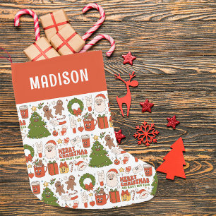 Groovy Hippie Retro Merry Kerstkerstkerstman Funny Kleine Kerstsok