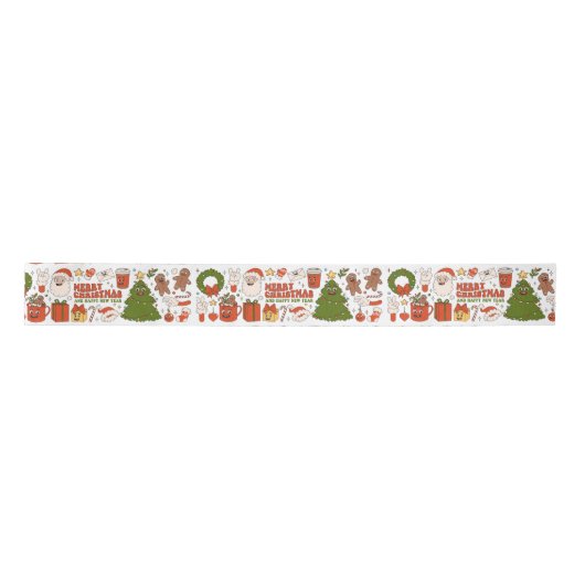 Groovy Hippie Retro Merry Kerstkerstkerstman Funny Lint (Voorkant)
