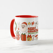 Groovy Hippie Retro Merry Kerstkerstkerstman Funny Mok (Voorkant links)