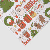 Groovy Hippie Retro Merry Kerstkerstkerstman Funny Tissuepapier (Detail)