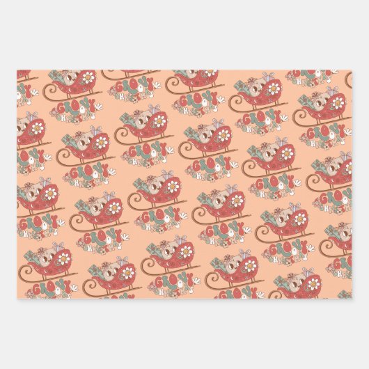 Groovy Hippie Rockin - kerstboomvibes Inpakpapier Vel (Voorkant 3)