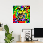 Groovy Hippie Trippy Frog Psychedelic Poster (Thuiskantoor)