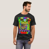 Groovy Hippie Trippy Frog Psychedelic T-shirt (Voorkant volledig)