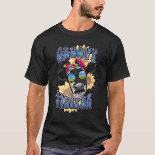Groovy Hippie Vaars Schotse Hooglander Tie Dye Zon T-shirt