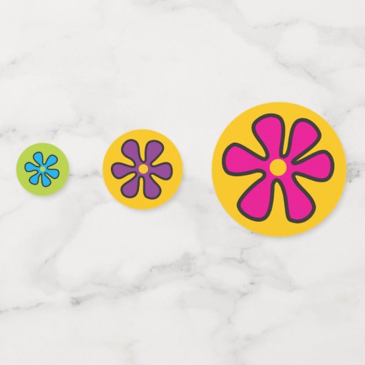 Groovy Hippie Vrede en Bloemkracht Confetti (Voorkanten)