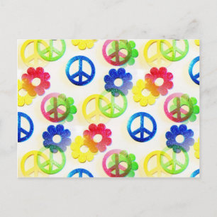 Groovy Hippie vredessignalen ventilator Briefkaart